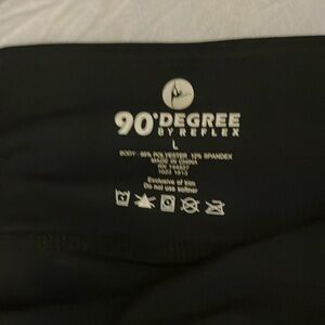 90•Degree by Reflex large work out leggings. Black with reflective stripes.